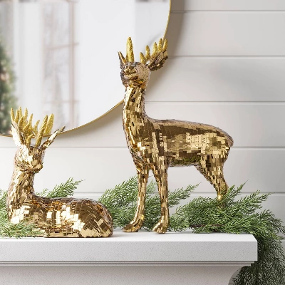 Christmas Sequin Standing Deer Decor Gold - Wondershop™ 1 Christmas Sequin Standing Deer Decor Gold - Wondershop™