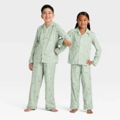 Kids' Gingerbread Striped Long Sleeve Shirt And Pants Holiday Matching Family Pajama Set - Wondershop™ Cream -Wondershop Sales GUEST e4fb2d40 3fe3 4b2d a8fc 2c4209323f3e
