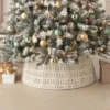 26" Woven Rope With Metallic Accent Christmas Tree Collar White/Gold - Wondershop™