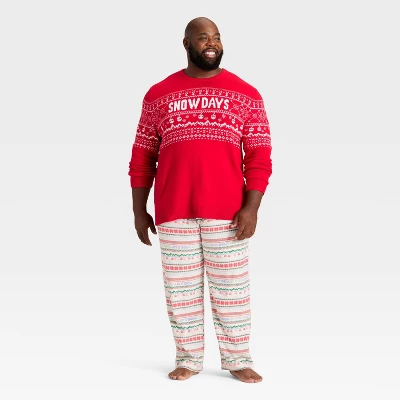 Men's "Let It Snow" Fair Isle Microfleece Holiday Matching Family Pajama Pants - Wondershop™ Cream 2 Men's "Let It Snow" Fair Isle Microfleece Holiday Matching Family Pajama Pants - Wondershop™ Cream - Image 2