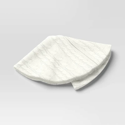 16" Cable Knit Mini Christmas Tree Skirt - Wondershop™ 4 16" Cable Knit Mini Christmas Tree Skirt - Wondershop™ - Image 4