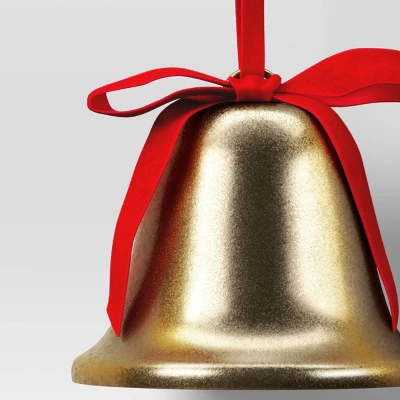 Christmas Metal Bell Ornament Gold - Wondershop™ 2 Christmas Metal Bell Ornament Gold - Wondershop™ - Image 2