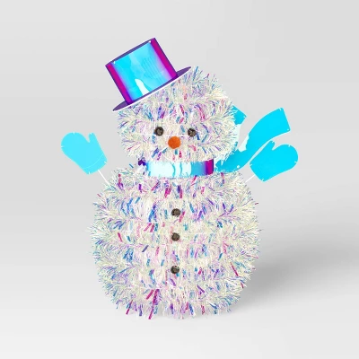 LED Tinsel Snowman Christmas Novelty Sculpture Light With Clear Color Light Bulb - Wondershop™ 2 LED Tinsel Snowman Christmas Novelty Sculpture Light With Clear Color Light Bulb - Wondershop™ - Image 2