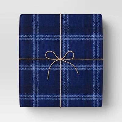 30” 25 Sq Ft Christmas Roll Wrap Blue Plaid - Wondershop™ 1 30” 25 Sq Ft Christmas Roll Wrap Blue Plaid - Wondershop™