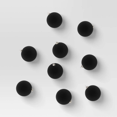 9ct 80mm Christmas Flocked Ball Ornament Set - Wondershop™ 4 9ct 80mm Christmas Flocked Ball Ornament Set - Wondershop™ - Image 4