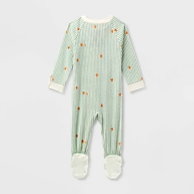 Baby Gingerbread Striped Ribbed Holiday Matching Family Footed Pajama - Wondershop™ Cream 1 Baby Gingerbread Striped Ribbed Holiday Matching Family Footed Pajama - Wondershop™ Cream