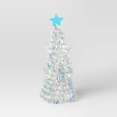 Incandescent Tinsel Tree With Plastic Tree Topper Star Christmas Novelty Sculpture Light With Clear Color Light Bulb- Wondershop™ 2 Incandescent Tinsel Tree With Plastic Tree Topper Star Christmas Novelty Sculpture Light With Clear Color Light Bulb- Wondershop™ - Image 2